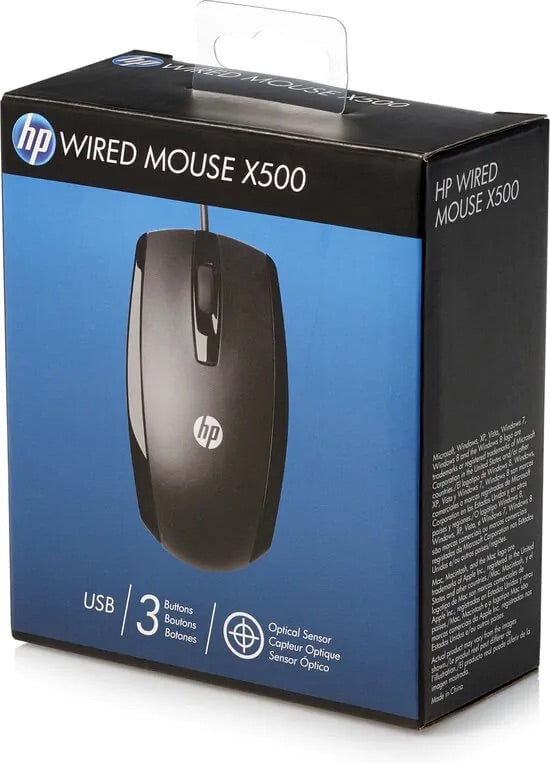 HP X500 USB Muis Zwart – Nieuw