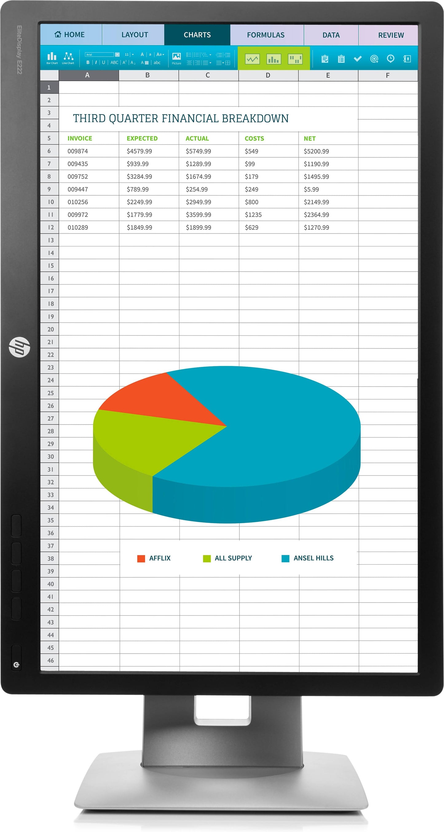 HP EliteDisplay E222 - 22 inch - A-Grade