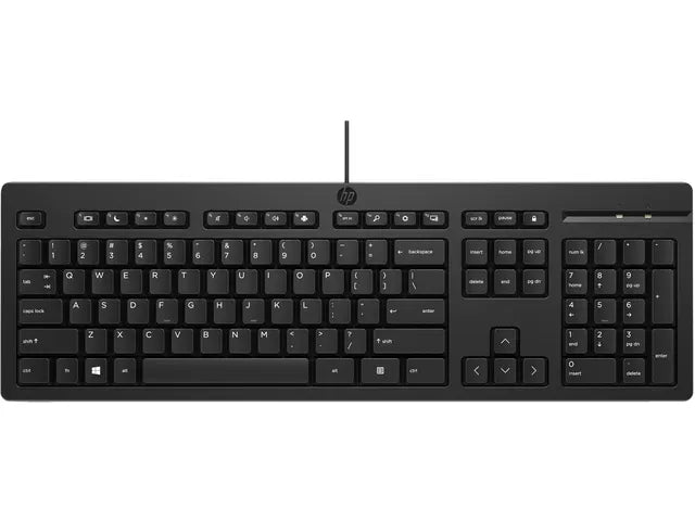 HP 125 USB Toetsenbord – Bedraad – QWERTY – Zwart - Gebruikt