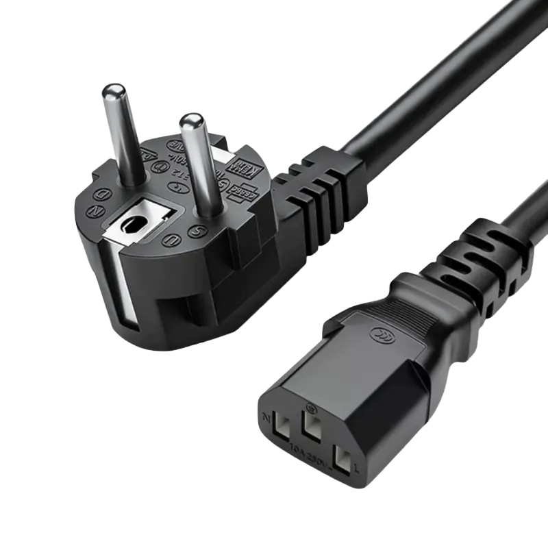 C13 naar Schuko Stroomkabel 1,8m Zwart – Nieuw